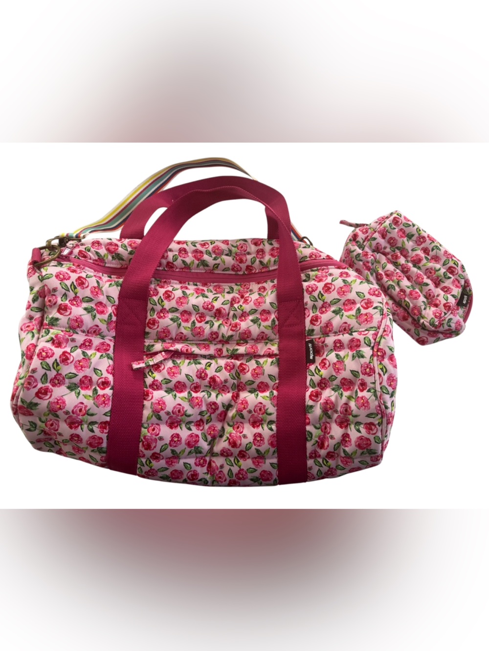 Sporti x Emma Weyant Garden Rose pink Weekender + small cosmetic bags #NE351